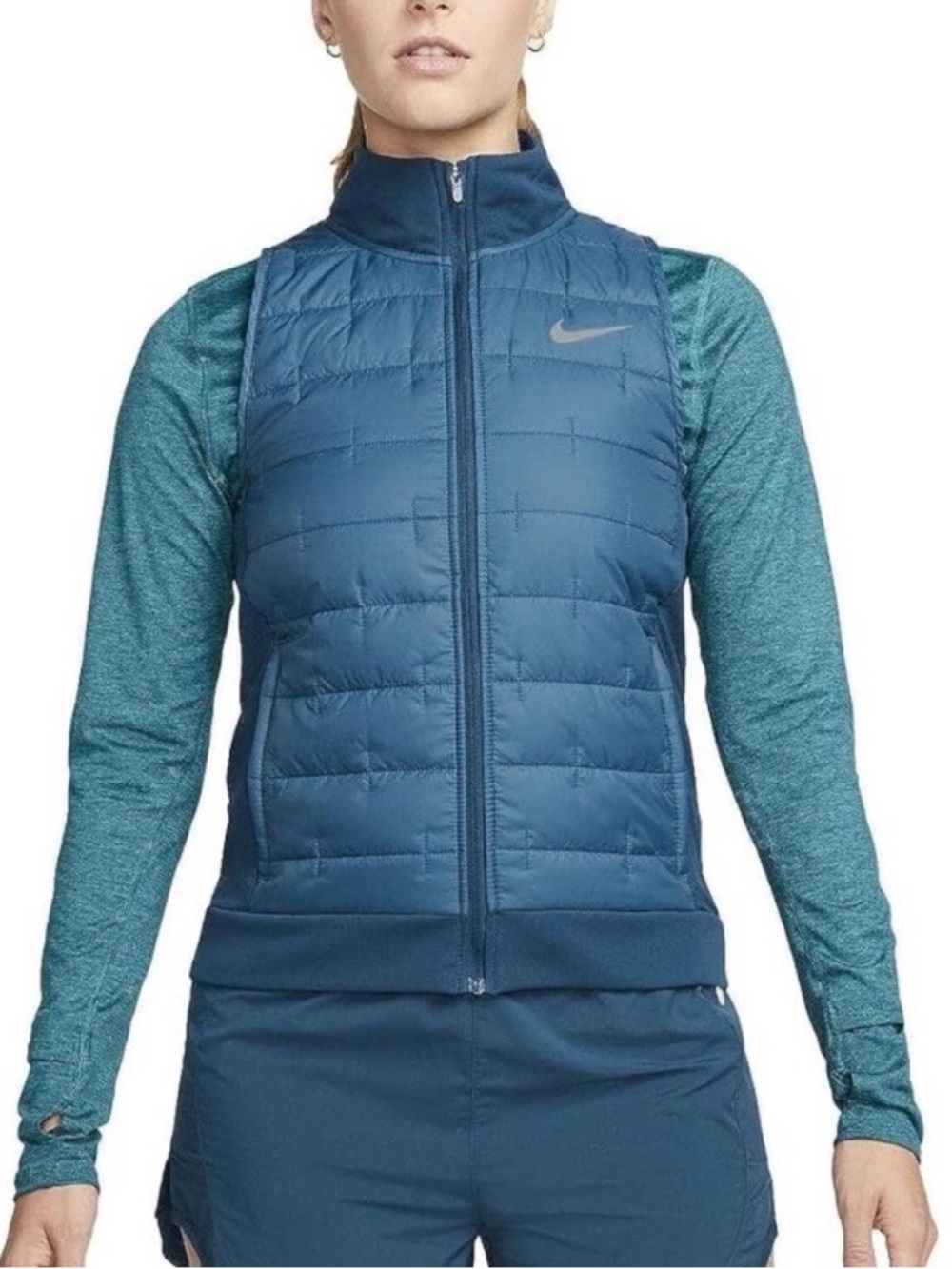 Nike Therma Women’s Sz S Synthetic-Fill Running Vest in Squad Blue